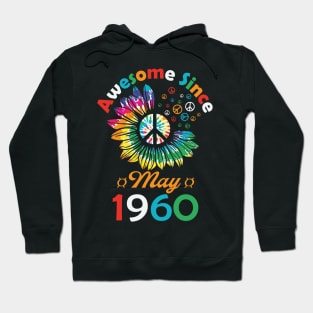 Funny Birthday Quote, Awesome Since May 1960, Retro Birthday Hoodie